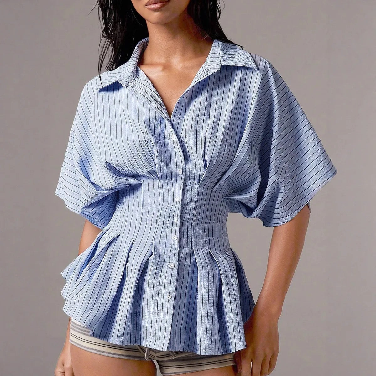 Corset poplin blouse