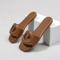 Cut-Out Flat Slide Sandals
